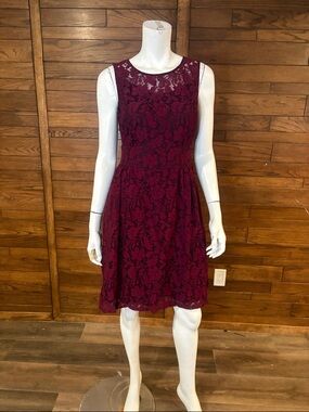 Ricki's Burgundy Lace Midi Dress